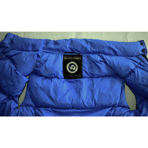 B0 Auth NAPAPIJRI GEORGAPHIC Zip/Snap Quilted Duck Down Feather Puffer Vest Sz L - Picture 7 of 9